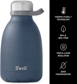 img 1 attached to 🚰 S'well Stainless Steel Roamer Bottle - 40 Fl Oz - Azurite - Vacuum-Insulated, BPA-Free Travel Water Bottle, Keeps Drinks Cold for 48 Hours and Hot for 16