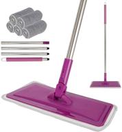 🧹 learja flat floor mop set: professional home floor cleaning system with aluminum handle and 5-washable microfiber pads for perfect home and kitchen cleaning on hardwood, tiles, vinyl, laminate logo