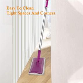 img 3 attached to 🧹 Learja Flat Floor Mop Set: Professional Home Floor Cleaning System with Aluminum Handle and 5-Washable Microfiber Pads for Perfect Home and Kitchen Cleaning on Hardwood, Tiles, Vinyl, Laminate