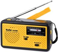 📻 kaito voyager eco emergency radio with am/fm noaa weather alert, 5-way power solar crank radio, led flashlight, and usb mobile phone charger logo