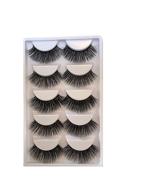 👁️ enhance your eye makeup with 5 pairs of 3d handmade natural look false eyelashes – reusable lightweight daily strip cross black lashes multi-pack (3d-h1) logo