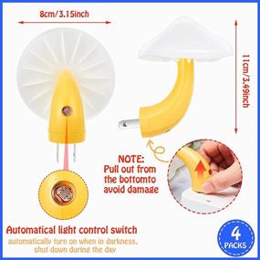 img 3 attached to 🍄 Stylish Mushroom-Shaped LED Night Lights: Ideal Adults and Kids Plug-in Lamp with Blue Light and White Cover for Thanksgiving and Christmas