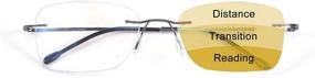 img 4 attached to 👓 Enhance Your Vision with WANWAN Rimless Frame Progressive Multifocus Reading Glasses for Women Readers