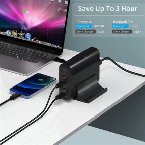 img 1 attached to 🔌 High-Power USB C Charger: HUNDA 150W 4-Port USB C Desktop Charger with 3 USB-C Power Delivery PPS 4+ & 1 USB 3.0 Fast Charging Station - Compatible with iPad, iPhone, Galaxy, MacBook, Pixel (Includes 1 USB C Cable)