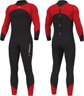 hevto guardian 3mm neoprene full scuba diving suits for men and women - surfing & swimming long sleeve wetsuits, back zip closure, keep warm in water sports logo