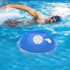 img 4 attached to 🏊 Плавающая беспроводная колонка с Bluetooth и яркими огнями - водонепроницаемая портативная душевая колонка со встроенным микрофоном и громким стереозвуком для бассейна, пляжа, домашней вечеринки, путешествий и активного отдыха на открытом воздухе.