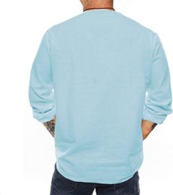 img 2 attached to Cotton Shirts Sleeve V Neck Casual Men's Clothing for Shirts