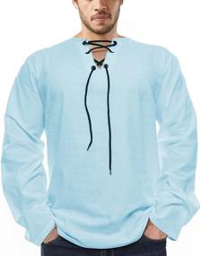img 1 attached to Cotton Shirts Sleeve V Neck Casual Men's Clothing for Shirts