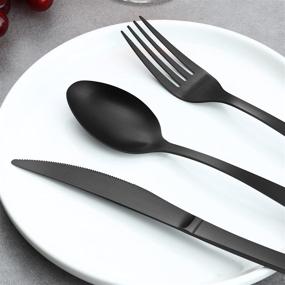 img 2 attached to Stainless Steel Tableware Dishwasher-Safe Silverware with APEO-Free Coating