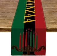 🎉 pudodo kwanzaa table runner: authentic african american decor for a festive holiday ambiance in your kitchen and dining room logo