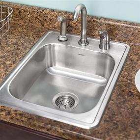 img 2 attached to 🚰 Houzer A1722-7BS-1 ADA Glowtone Stainless Steel Sink: Topmount 17x22 with 3 Holes - Premium Quality and Accessibility