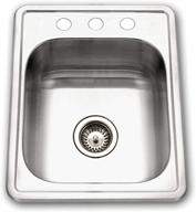 🚰 houzer a1722-7bs-1 ada glowtone stainless steel sink: topmount 17x22 with 3 holes - premium quality and accessibility logo