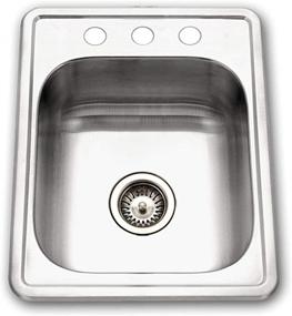 img 4 attached to 🚰 Houzer A1722-7BS-1 ADA Glowtone Stainless Steel Sink: Topmount 17x22 with 3 Holes - Premium Quality and Accessibility