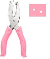 iztoss handheld 1/8 inch hole paper punch puncher with pink grip（middle circle） logo