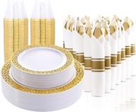 🍽️ disposable dinnerware - gold plastic plates for special occasions логотип