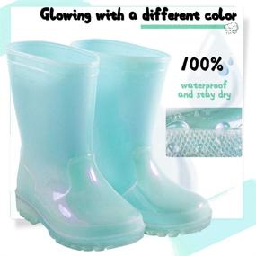 img 2 attached to 🌧️ Easy-On Handles Kids Rain Boots - Fun Patterns for Toddler Girls and Boys with Waterproof Shoes