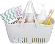 🚿 rejomiik grey shower caddy basket - portable storage tote with handle, drainage and toiletry bag bin box - ideal for bathroom, college dorms, kitchen, camping, gym - plastic organizer, room essentials logo