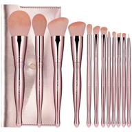 💄 enhance your makeup routine with the bs-mall makeup brush set: 12 pcs premium synthetic brushes for perfect foundation, concealer, eyeshadow, blush, and lip application in rose logo