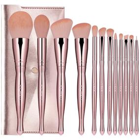 img 4 attached to 💄 Enhance Your Makeup Routine with the BS-MALL Makeup Brush Set: 12 Pcs Premium Synthetic Brushes for Perfect Foundation, Concealer, Eyeshadow, Blush, and Lip Application in Rose