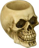 zings & thingz 57072975 grinning skull pen holder: cream-colored desk organizer логотип