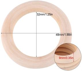 img 3 attached to 🔘 50pcs Natural Wooden Teething Rings: Smooth Round Wood Circles for DIY Crafts and Teething Ring Making (48mm)