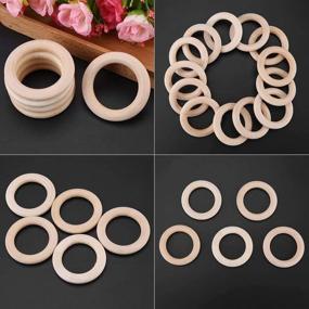 img 1 attached to 🔘 50pcs Natural Wooden Teething Rings: Smooth Round Wood Circles for DIY Crafts and Teething Ring Making (48mm)