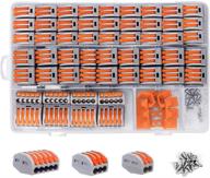 💡 efficient splicing connectors: shirylzee 120pcs lever wire connector assortment kit with mounting clips and screws logo