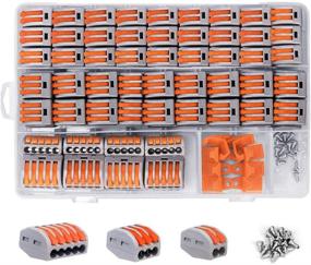 img 4 attached to 💡 Efficient Splicing Connectors: shirylzee 120PCS Lever Wire Connector Assortment Kit with Mounting Clips and Screws