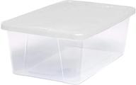 📦 homz plastic storage bins 6 quart, clear stackable (10 pack) with white snap lock lids - organize and maximize your storage space! logo