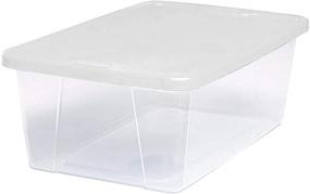 img 4 attached to 📦 Homz Plastic Storage Bins 6 Quart, Clear Stackable (10 Pack) with White Snap Lock Lids - Organize and Maximize Your Storage Space!