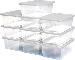 img 3 attached to 📦 Homz Plastic Storage Bins 6 Quart, Clear Stackable (10 Pack) with White Snap Lock Lids - Organize and Maximize Your Storage Space!