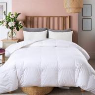 🛏️ ubauba all-season twin white cotton comforter with feather & down filling, duvet insert featuring corner tabs - twin size 68x90 logo