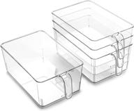 🗄️ bino, large plastic storage bins - 4 pack, the holder collection, multi-use organizer bins with built-in handles, bpa-free for pantry, home, fridge, and freezer organization логотип