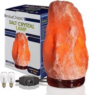 🌸 himalayan pink crystal rock salt lamp 4~7 lbs with dimmer control switch: quality gift packaging for a soothing atmosphere логотип