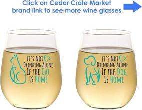 img 2 attached to 🍷 It's Not Drinking Alone if the Cat is Home" - Hilarious Stemless Cat Wine Glass for Cat Lovers, 15oz. with Gift Box