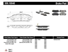 img 3 attached to 🚗 Улучшите производительность с помощью тормозных накладок StopTech 309.10040 Sport: включая шимы и крепежные элементы.