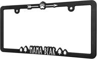 🐻 spiffy mama bear license plate frame holder bracket for us/can vehicles, original design, raised lettering, made in usa, perfect gift for momma bears, expectant mothers, baby shower logo