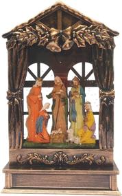 img 2 attached to 🎄 GoldStar Christmas Nativity Set Holy Family - Religious Christmas Snow Globe with Liquid Swirling Glitter, Christmas Lantern Tabletop Decoration - Great Battery Operated - 2572