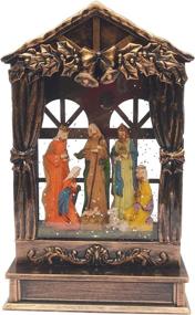 img 4 attached to 🎄 GoldStar Christmas Nativity Set Holy Family - Religious Christmas Snow Globe with Liquid Swirling Glitter, Christmas Lantern Tabletop Decoration - Great Battery Operated - 2572
