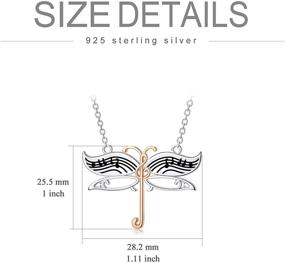 img 1 attached to 🐉 Sterling Silver Dragonfly Necklace: A Melodic Gift for Women and Girls by PROESS