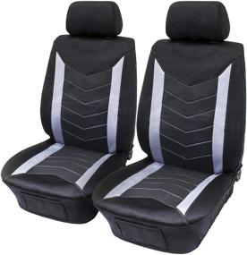 img 4 attached to 🚗 Eurow Vehicle Seat Covers: Water Repellent Wetsuit SCR Material - Pack of 2 for Enhanced Protection