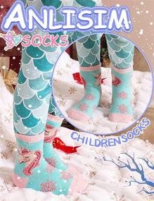 img 2 attached to Cozy Winter Thermal Wool Socks for Kids Toddlers - 6 Pack