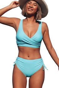 img 4 attached to Beachsissi Waisted Bikini Twist Swimsuit Women's Clothing