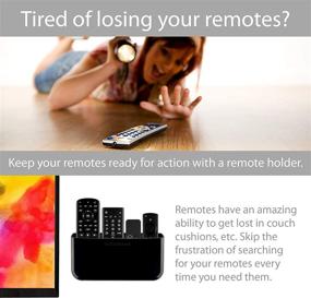 img 3 attached to 📱 TotalMount Hole-Free Remote Holder - No More Wall Damage (Black, 1 Unit) - Holds 3 or 4 Remotes