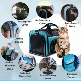 img 1 attached to 🐱 Premium 5-in-1 Cat Backpack: TSA Airline Approved Soft Pet Car Carrier Crate for Cats & Small Dogs - Washable, Portable Cat Bed House - Travel-friendly Luggage Shoulder Bag Back Pack