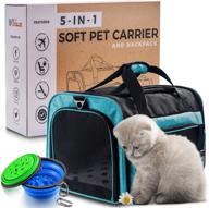 🐱 premium 5-in-1 cat backpack: tsa airline approved soft pet car carrier crate for cats & small dogs - washable, portable cat bed house - travel-friendly luggage shoulder bag back pack logo