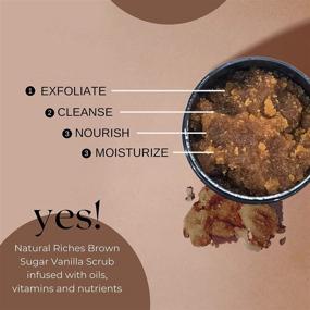 img 2 attached to 🌺 Natural Riches Brown Sugar Exfoliating Body Scrub with Vanilla - Banish Cellulite and Exfoliate for Radiant Skin! Perfect for Acne Scars, Stretch Marks, and Feet. Amazing Gift for Women - 12 oz