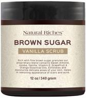 🌺 natural riches brown sugar exfoliating body scrub with vanilla - banish cellulite and exfoliate for radiant skin! perfect for acne scars, stretch marks, and feet. amazing gift for women - 12 oz logo