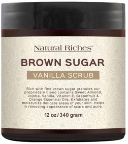 img 4 attached to 🌺 Natural Riches Brown Sugar Exfoliating Body Scrub with Vanilla - Banish Cellulite and Exfoliate for Radiant Skin! Perfect for Acne Scars, Stretch Marks, and Feet. Amazing Gift for Women - 12 oz