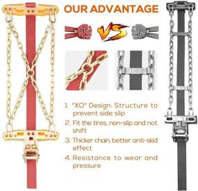 img 2 attached to 8-Pack Heavy Duty Snow Chains for Pickup Trucks, Cars, SUVs – Ideal for Tire Widths 215, 225, 235, 245, 255, 265, 40, 50, 60, and more